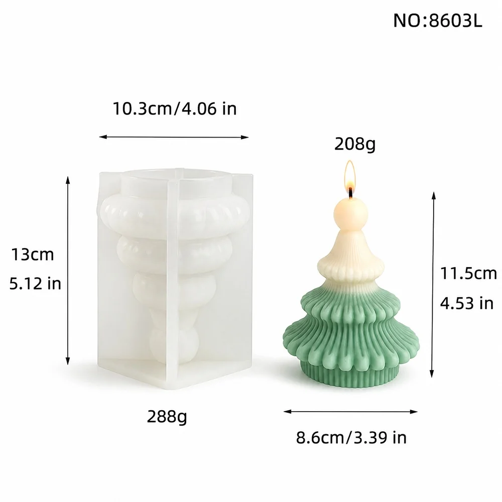 8603L - Christmas Tree Silicone Candle Mold 8603L
