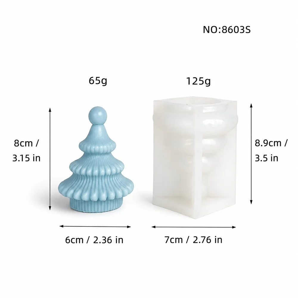 8603S - Christmas Tree Silicone Candle Mold 8603S