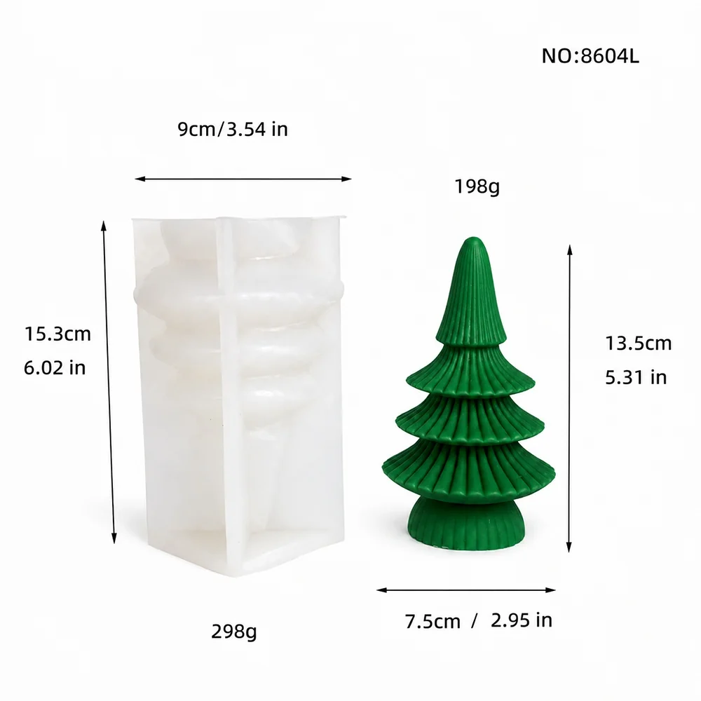 8604L - Christmas Tree Silicone Candle Mold 8604L