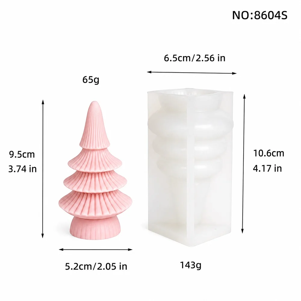 8604S - Christmas Tree Silicone Candle Mold 8604S