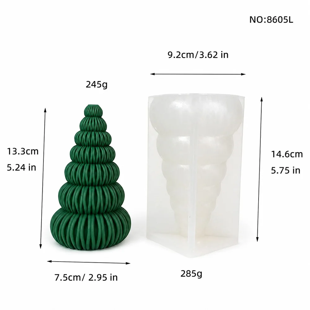 8605L - Christmas Tree Silicone Candle Mold 8605L