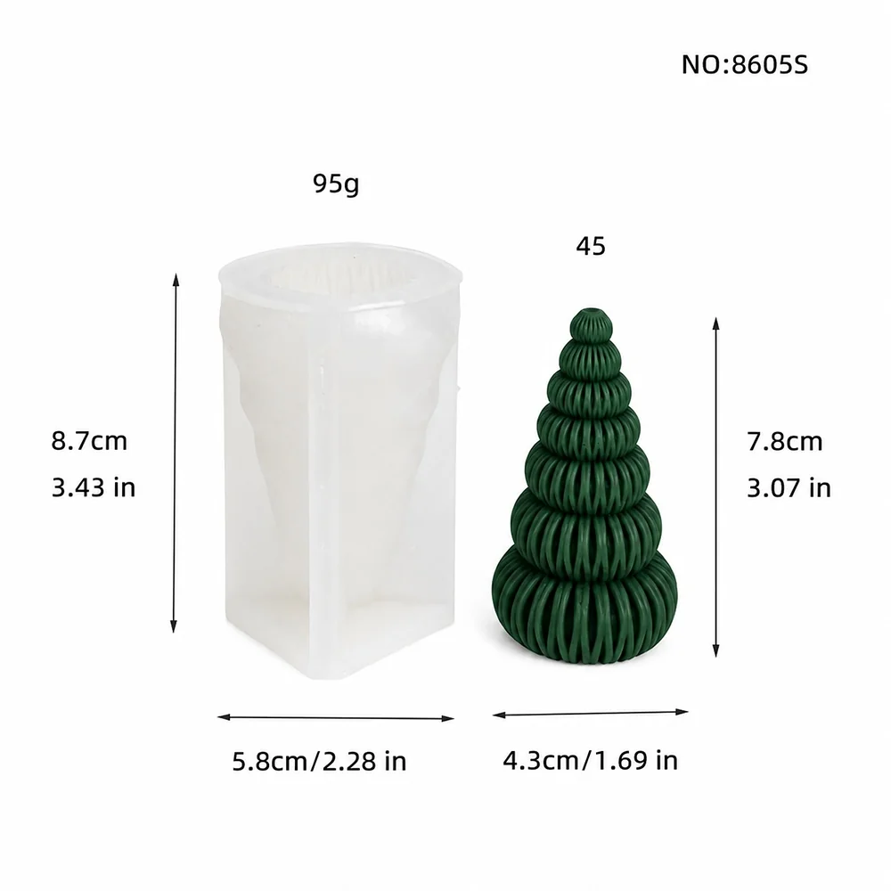 8605S - Christmas Tree Silicone Candle Mold 8605S