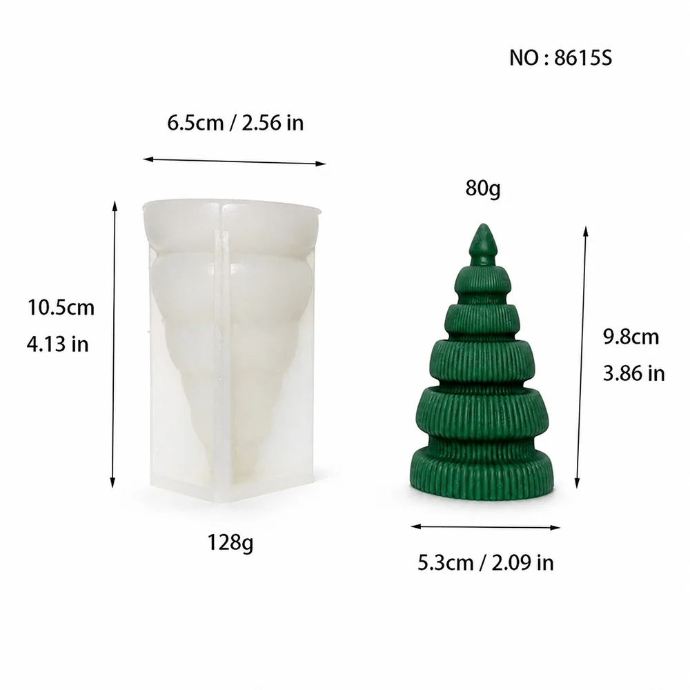 8615S - Christmas Tree Silicone Candle Mold 8615S