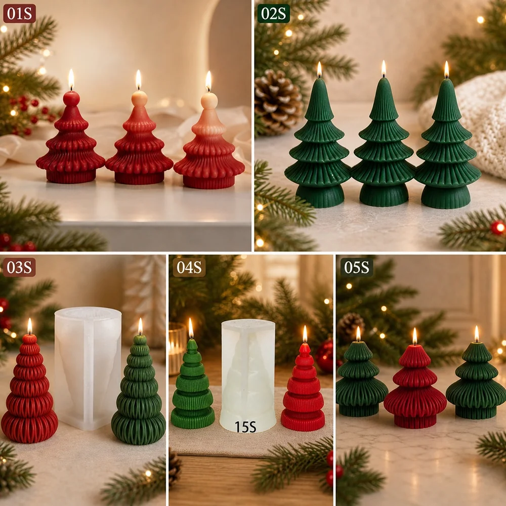 8617L - Christmas Tree Silicone Candle Mold 8617L