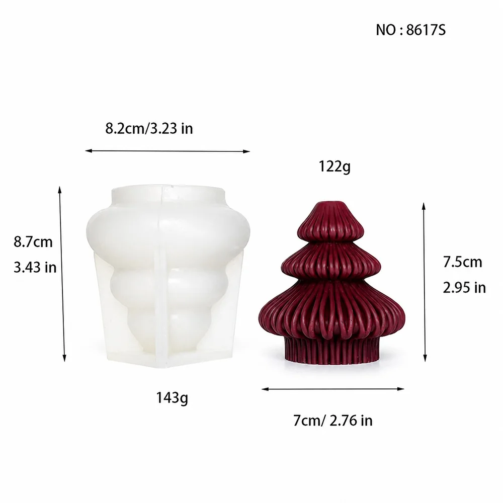 8617S - Christmas Tree Silicone Candle Mold 8617S