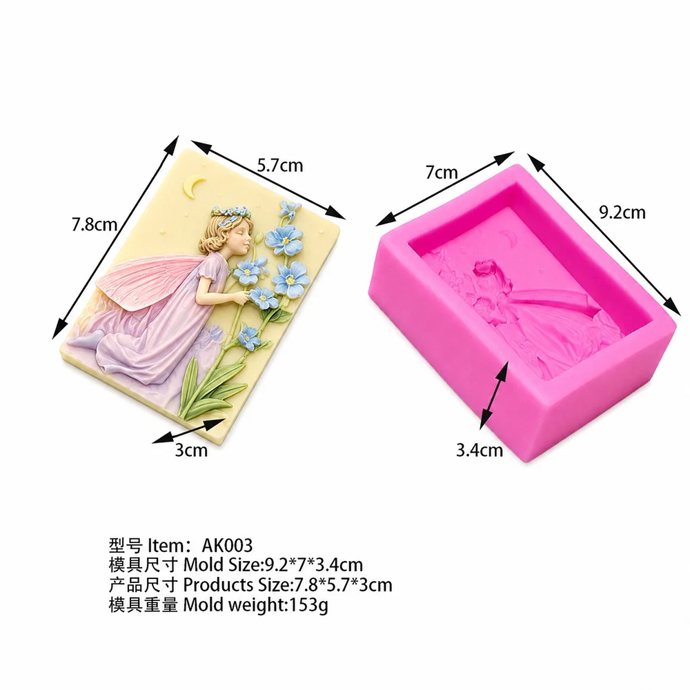 AK003 - Flower Fairy Silicone Candle Mold AK003