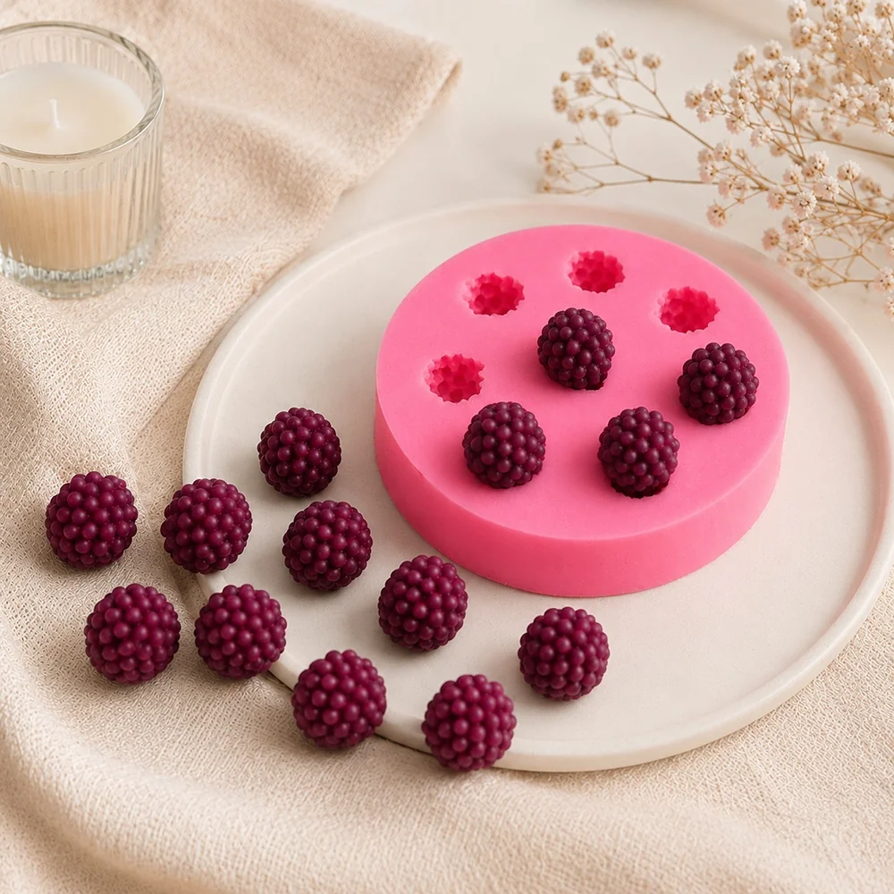 BE011 - Raspberry Silicone Candle Mold BE011
