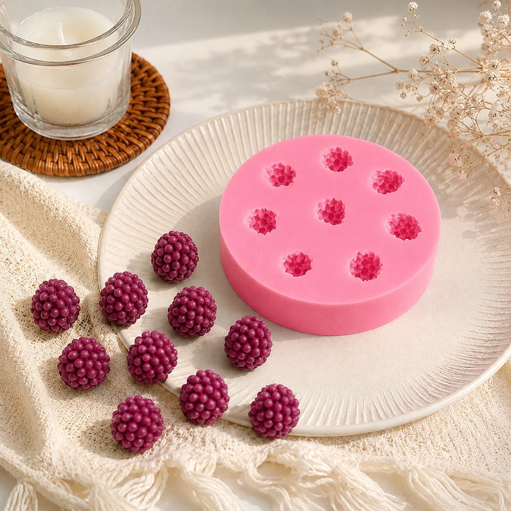 BE011 - Raspberry Silicone Candle Mold BE011