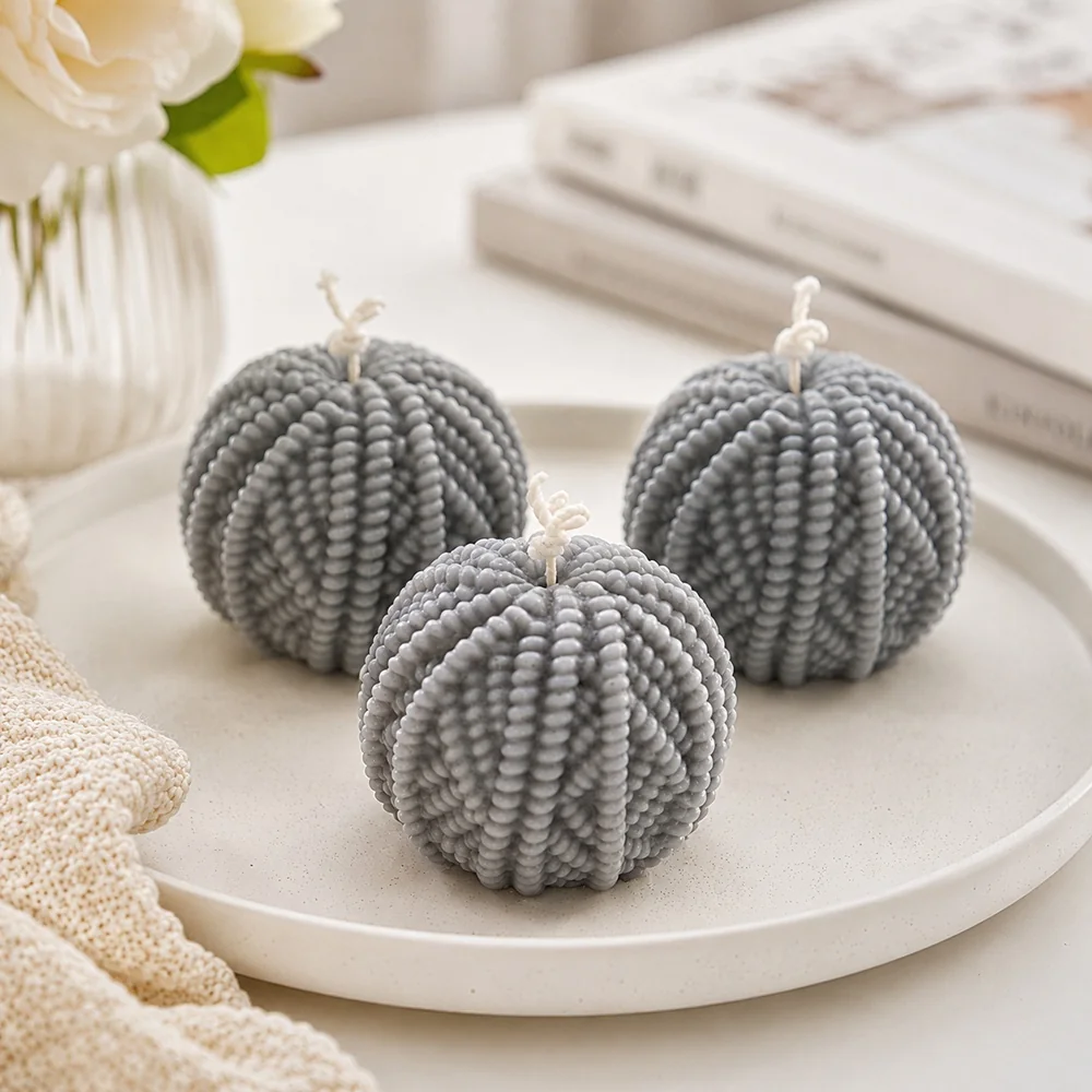 BK8044 - Textured Ball Silicone Candle Mold BK8044