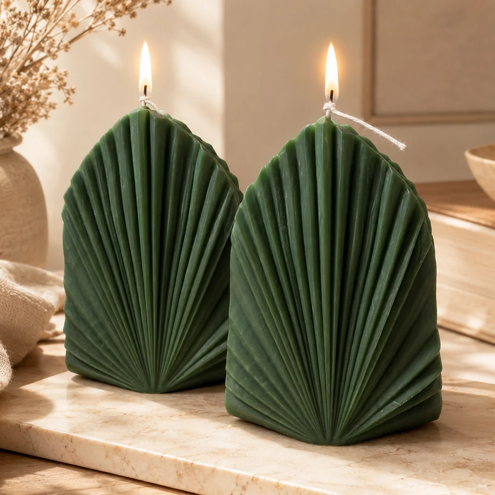 BK8046 - Pleated Leaf Silicone Candle Mold BK8046