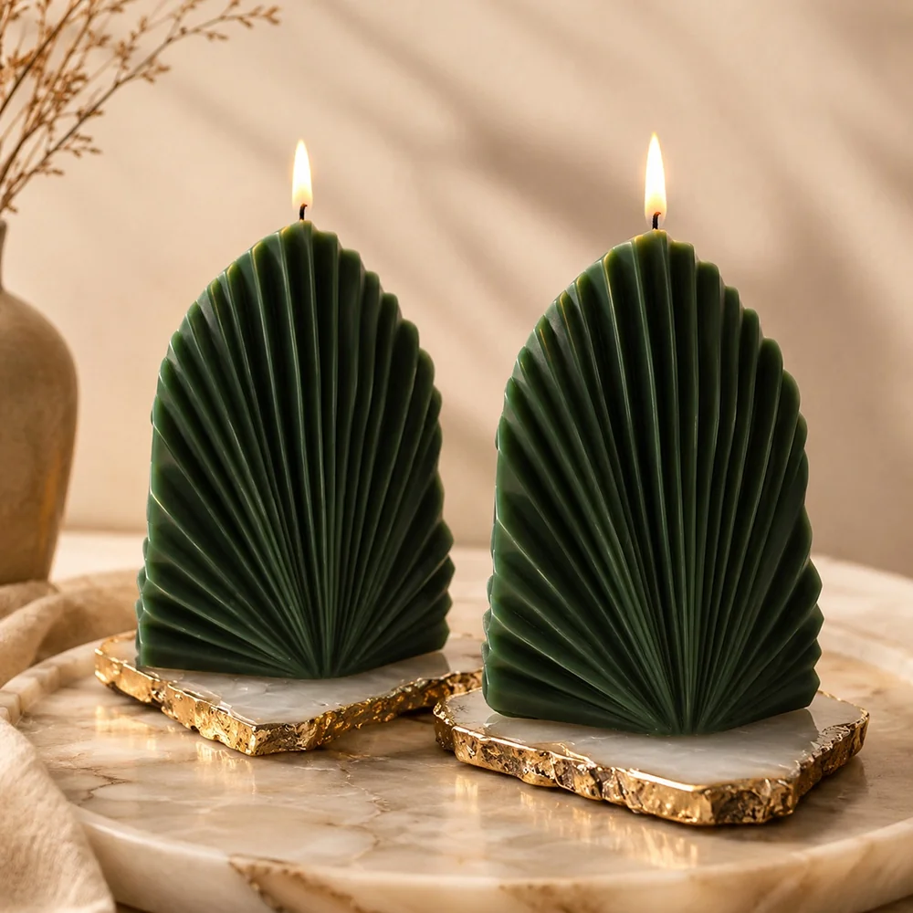 BK8046 - Pleated Leaf Silicone Candle Mold BK8046