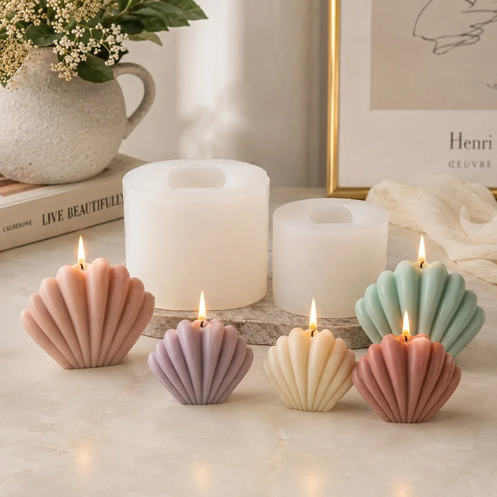 BK8181L - Scallop Shell Silicone Candle Mold BK8181L