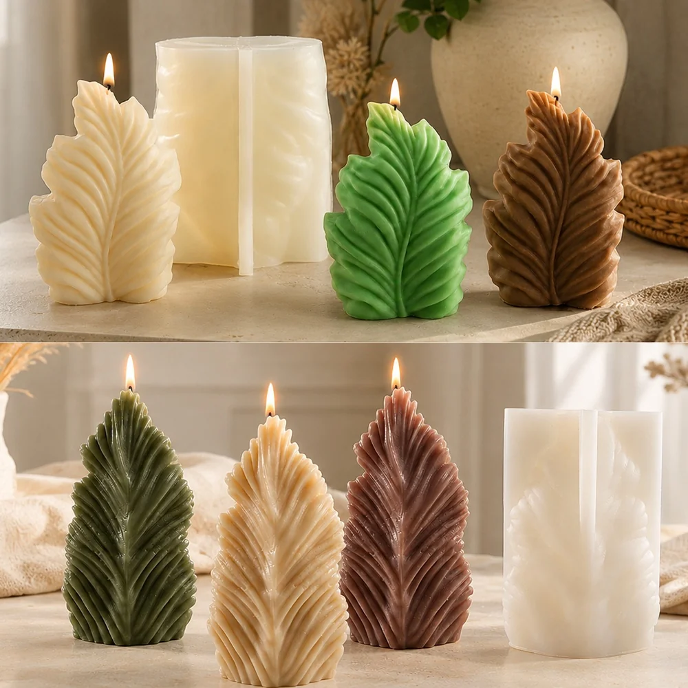 BK8187L - Feather Silicone Candle Mold BK8187L