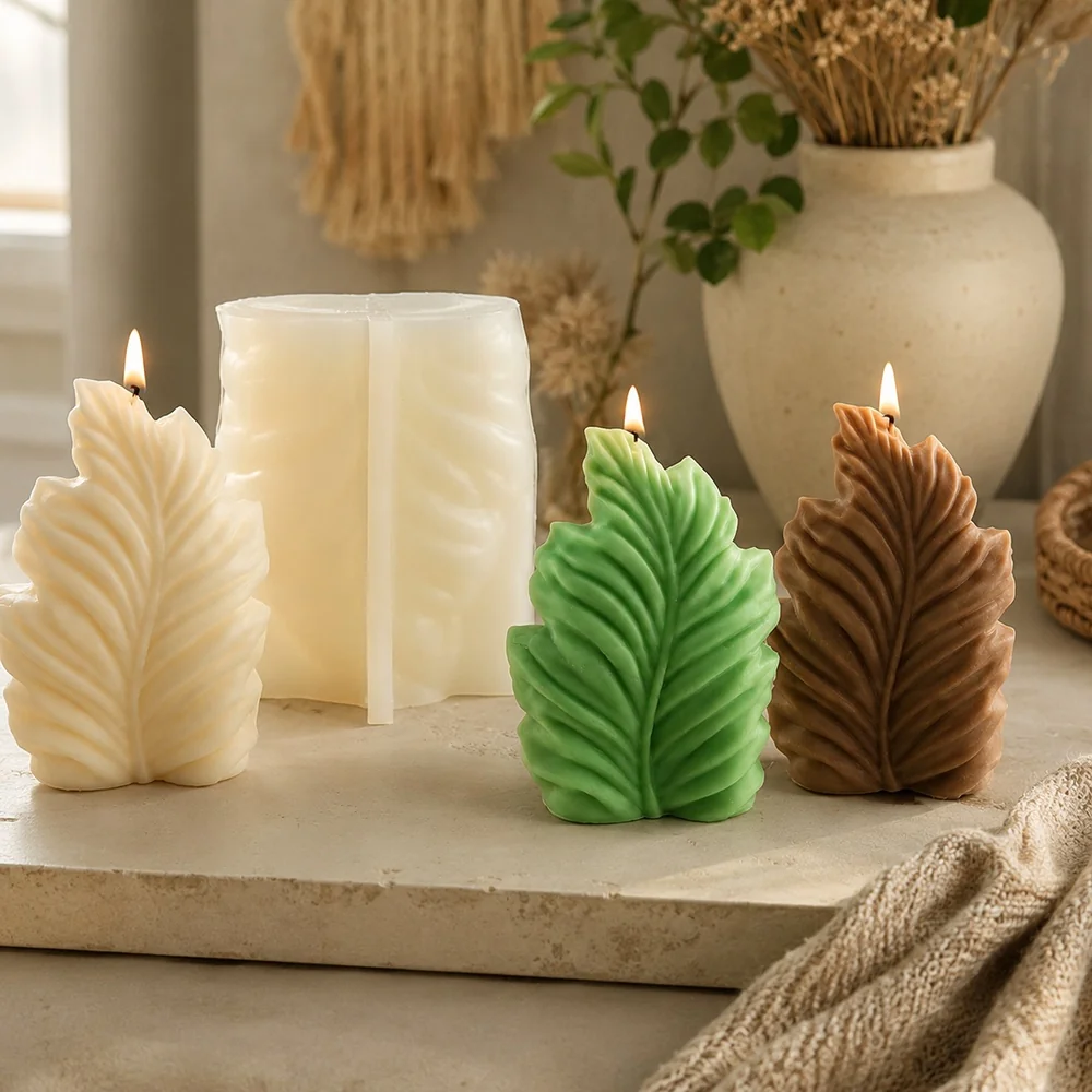 BK8187L - Feather Silicone Candle Mold BK8187L