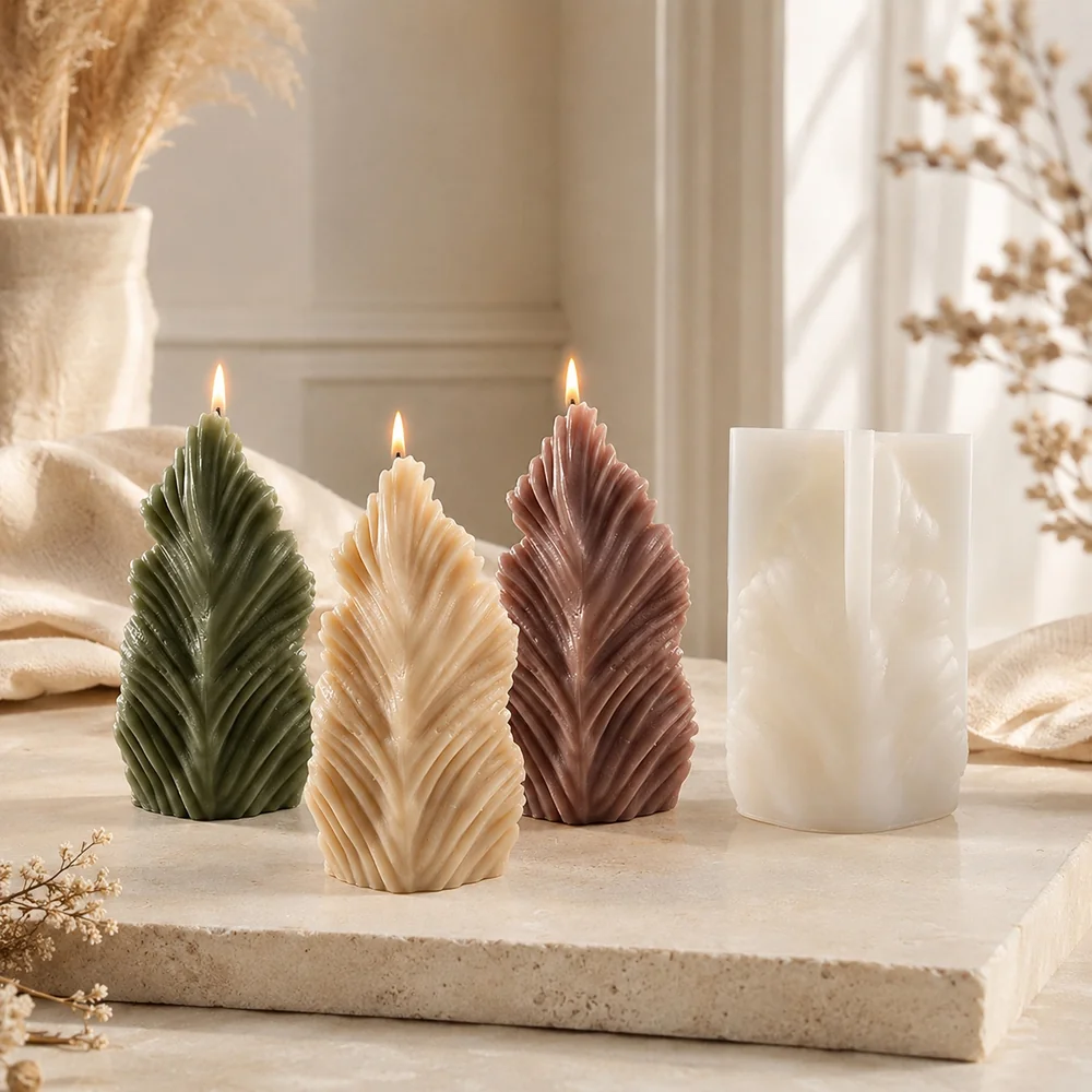 BK8187S - Feather Silicone Candle Mold BK8187S