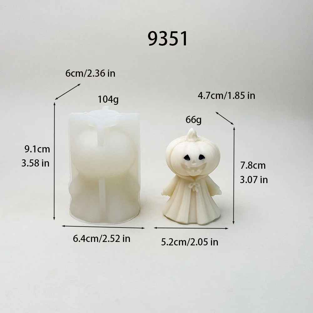 9351-万圣节南瓜人硅胶蜡烛模具