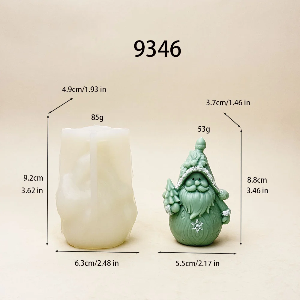 9346-圣诞老人地精硅胶蜡烛模具