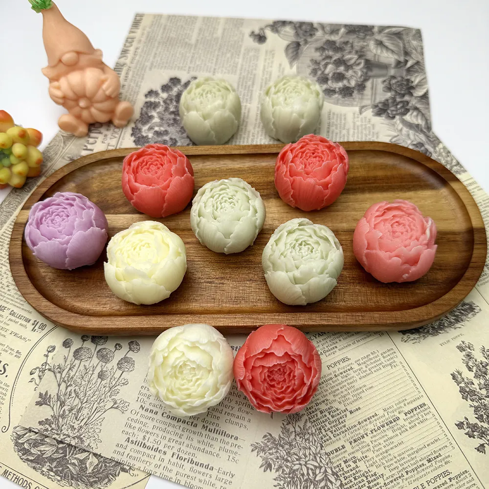 1223-3D立体迷你牡丹花苞硅胶蜡烛模具