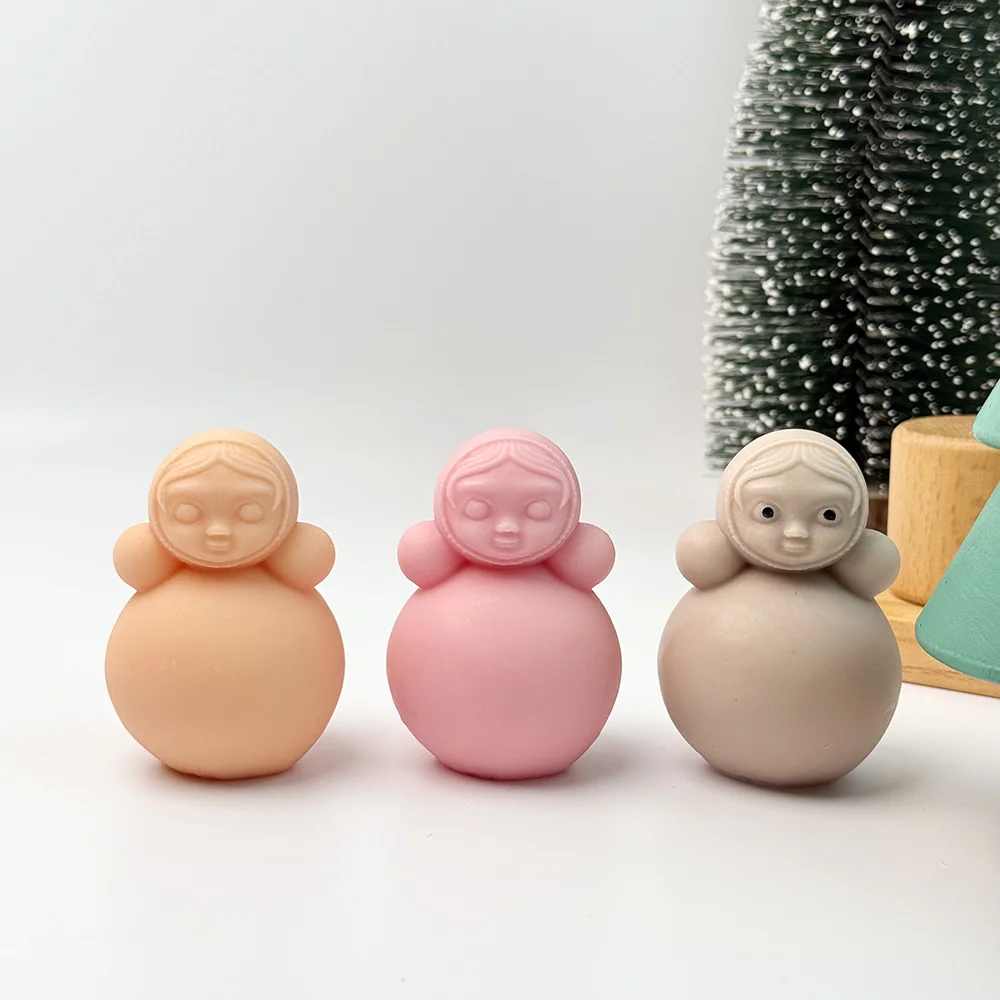 Doll Silicone Candle Mold with Round Body Design