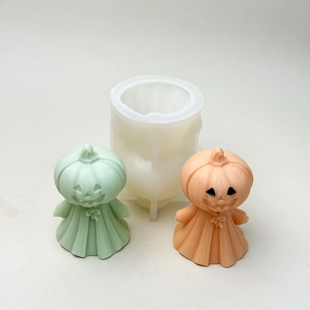 9351-万圣节南瓜人硅胶蜡烛模具