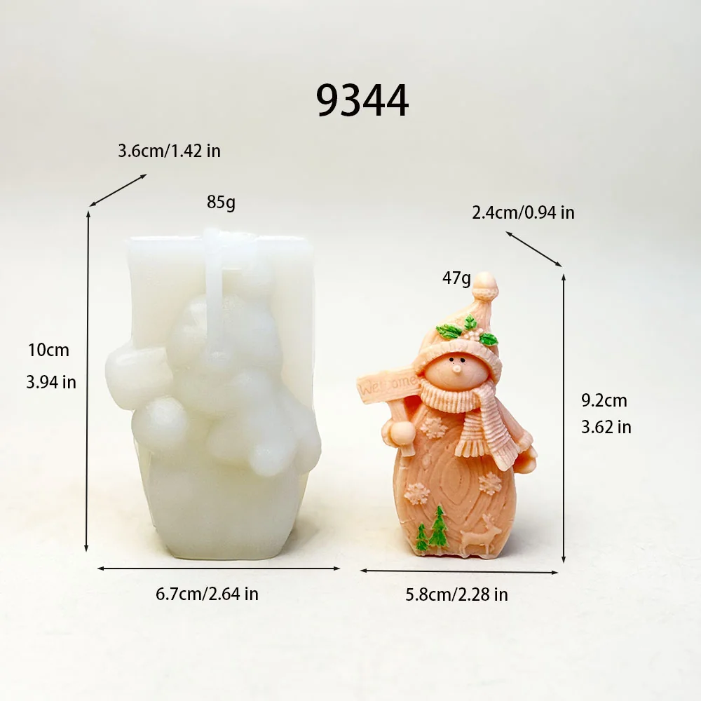 9344-圣诞人物硅胶蜡烛模具