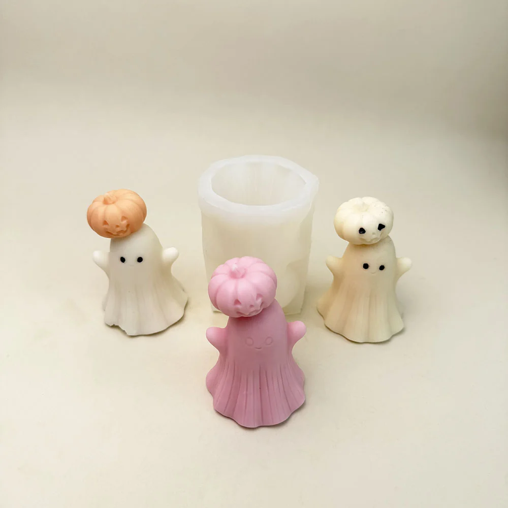 9350-万圣节南瓜幽灵硅胶蜡烛模具