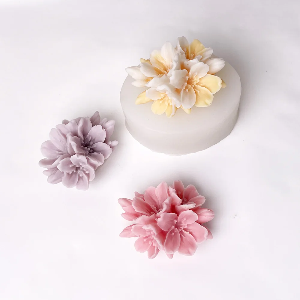 8922-簇状多瓣花硅胶蜡烛模具