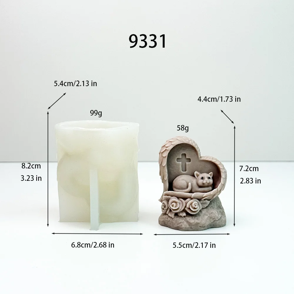 9331-天使硅胶蜡烛模具