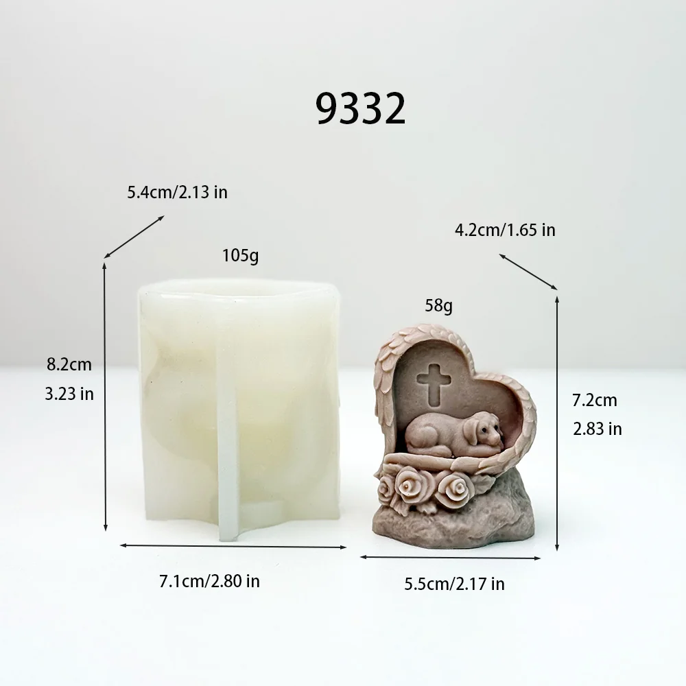 9332-天使硅胶蜡烛模具