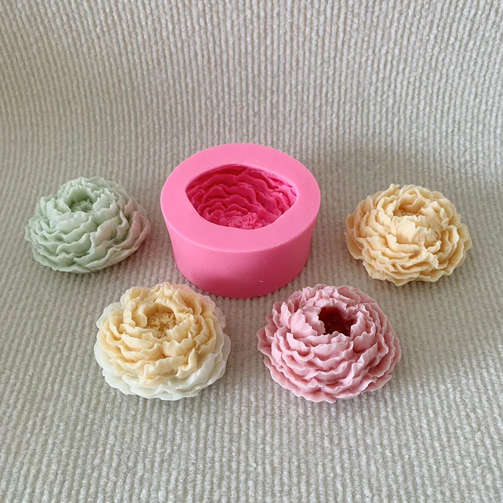 BJ010-叠瓣花卉硅胶蜡烛模具 康乃馨造型