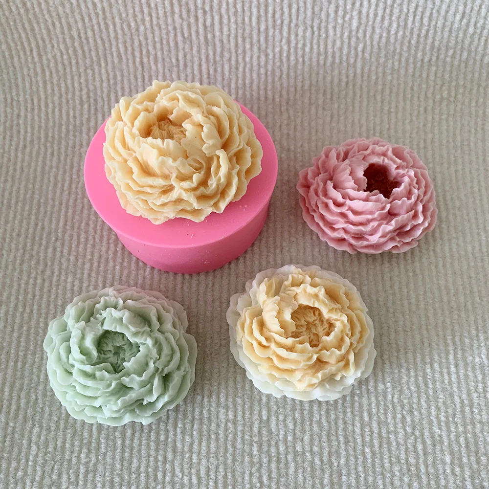 BJ010-叠瓣花卉硅胶蜡烛模具 康乃馨造型