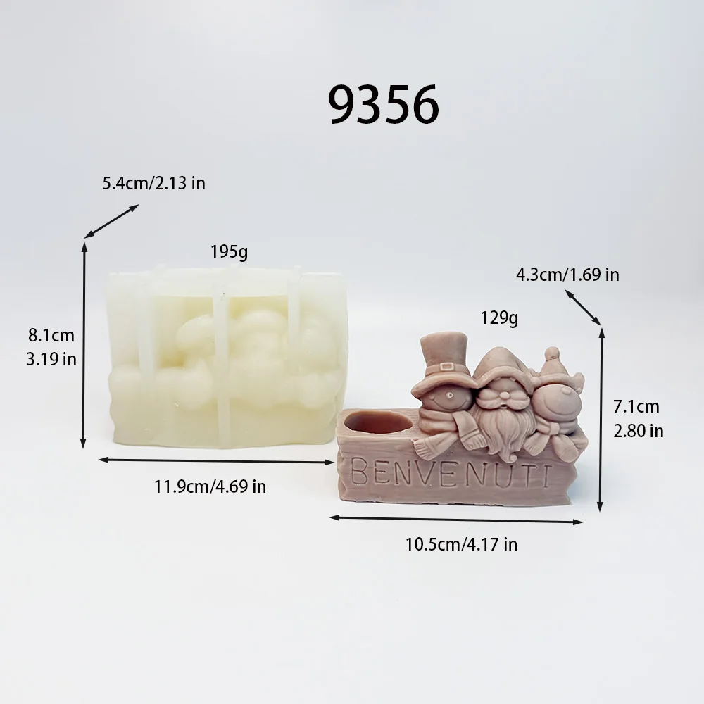 9356-BENVENUTI小矮人欢迎牌硅胶模具