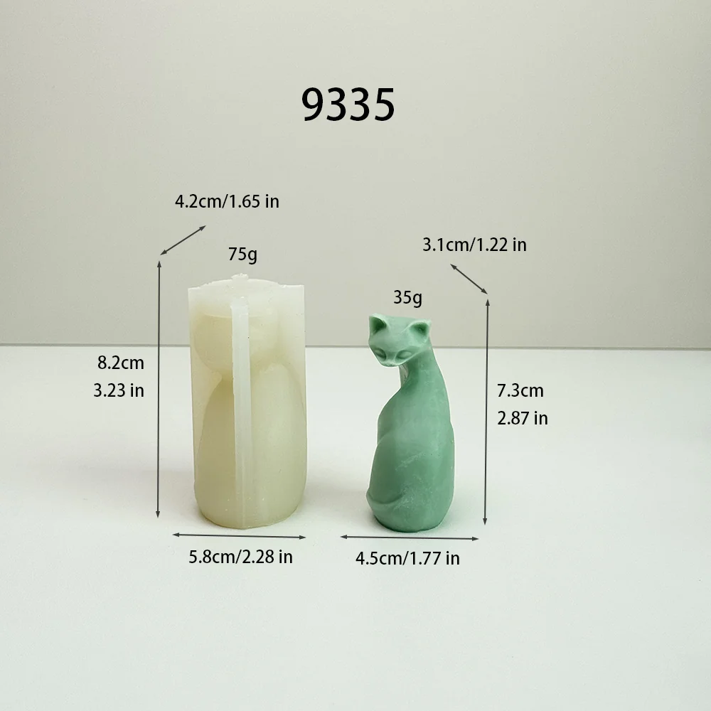 9335-坐姿小猫硅胶蜡烛模具
