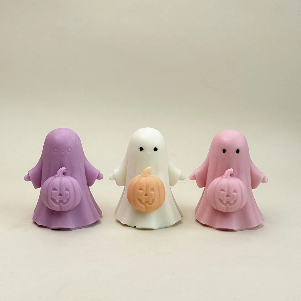9348-幽灵抱南瓜硅胶蜡烛模具