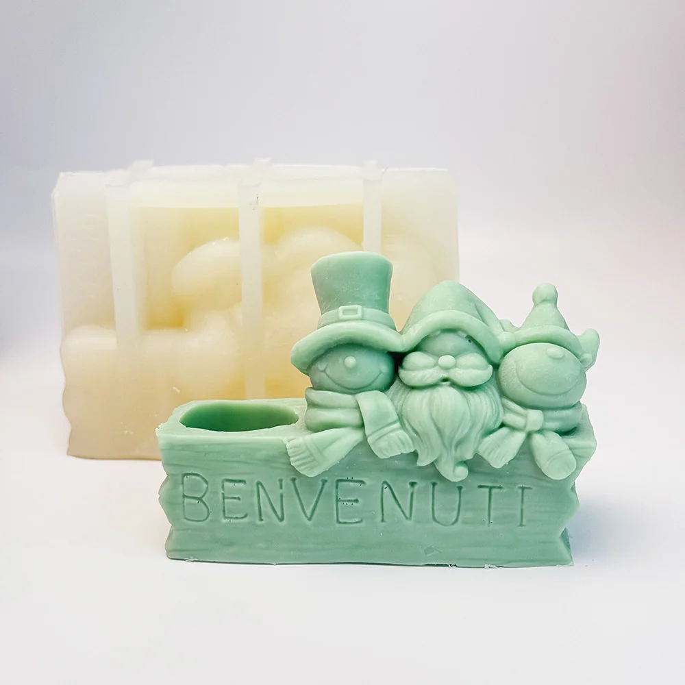 9356-BENVENUTI小矮人欢迎牌硅胶模具