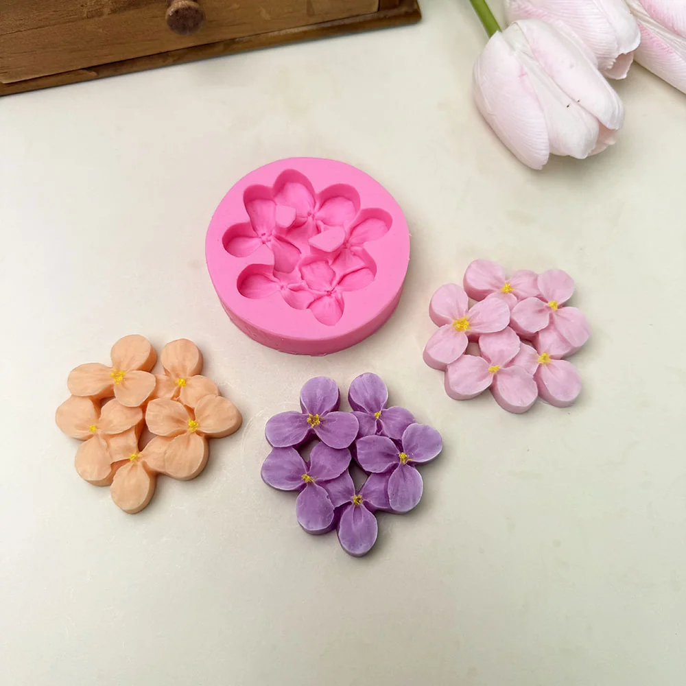 1105-五朵花簇硅胶模具