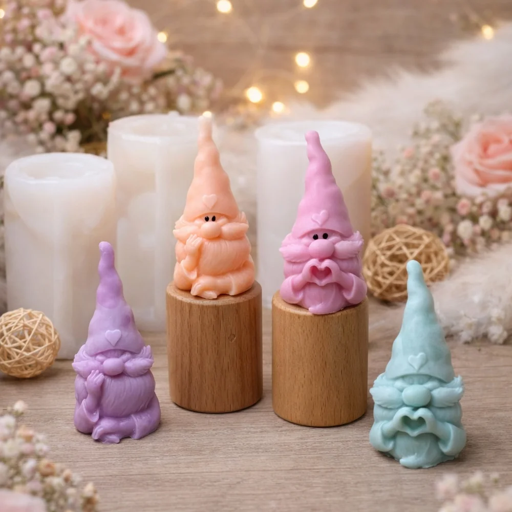Gnome Silicone Candle Mold with Wizard Hat