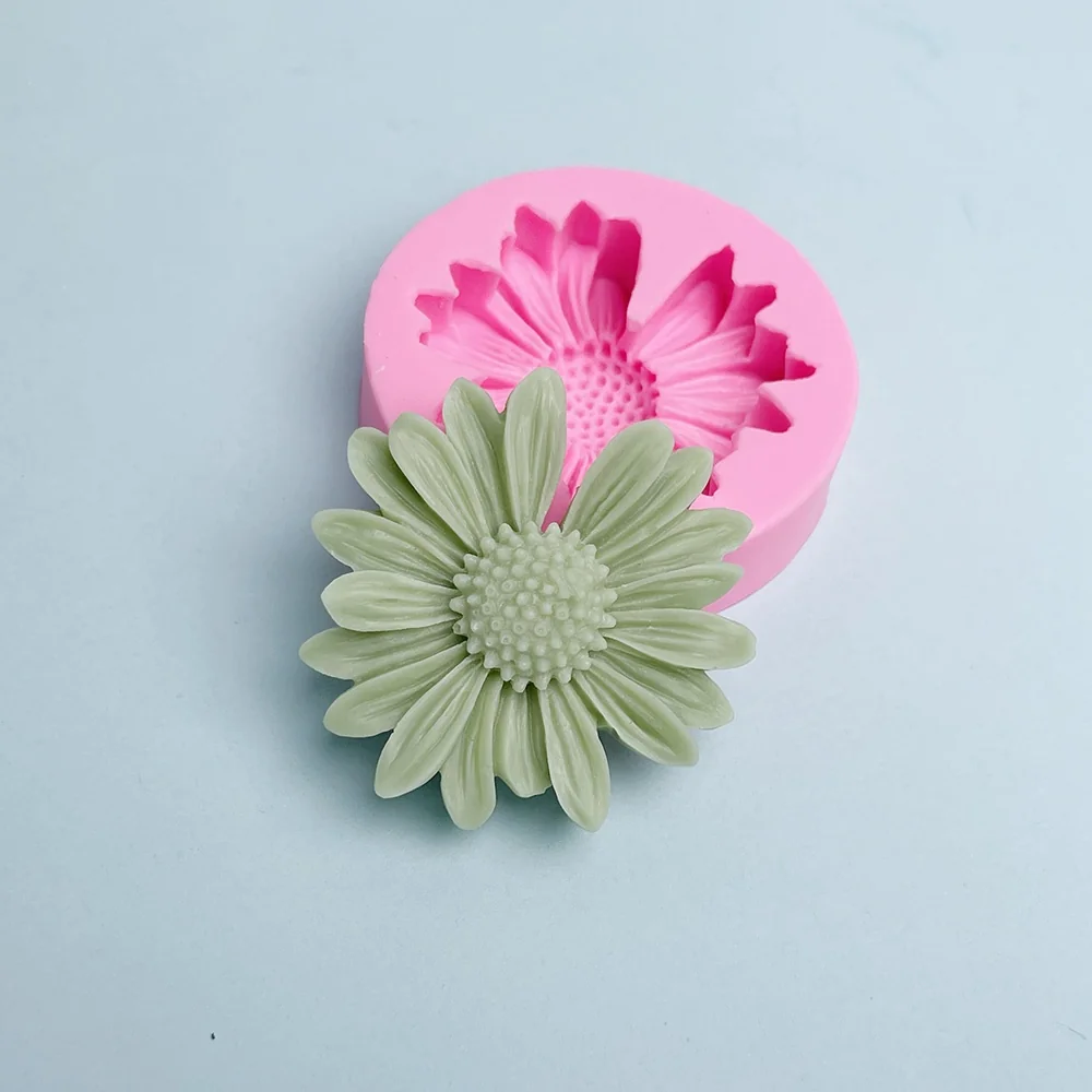 1358-雏菊太阳花硅胶蜡烛模具
