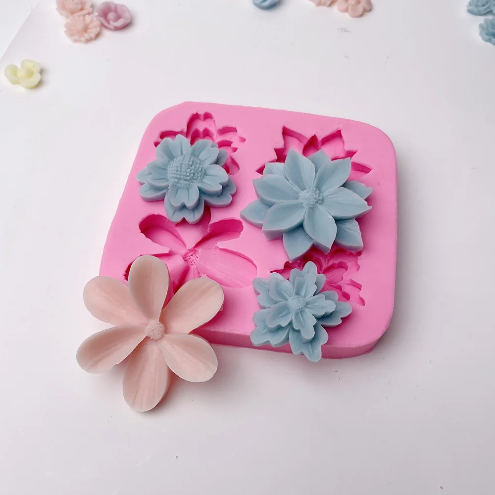 1364-四连花朵模具/4CavityFlowerMold