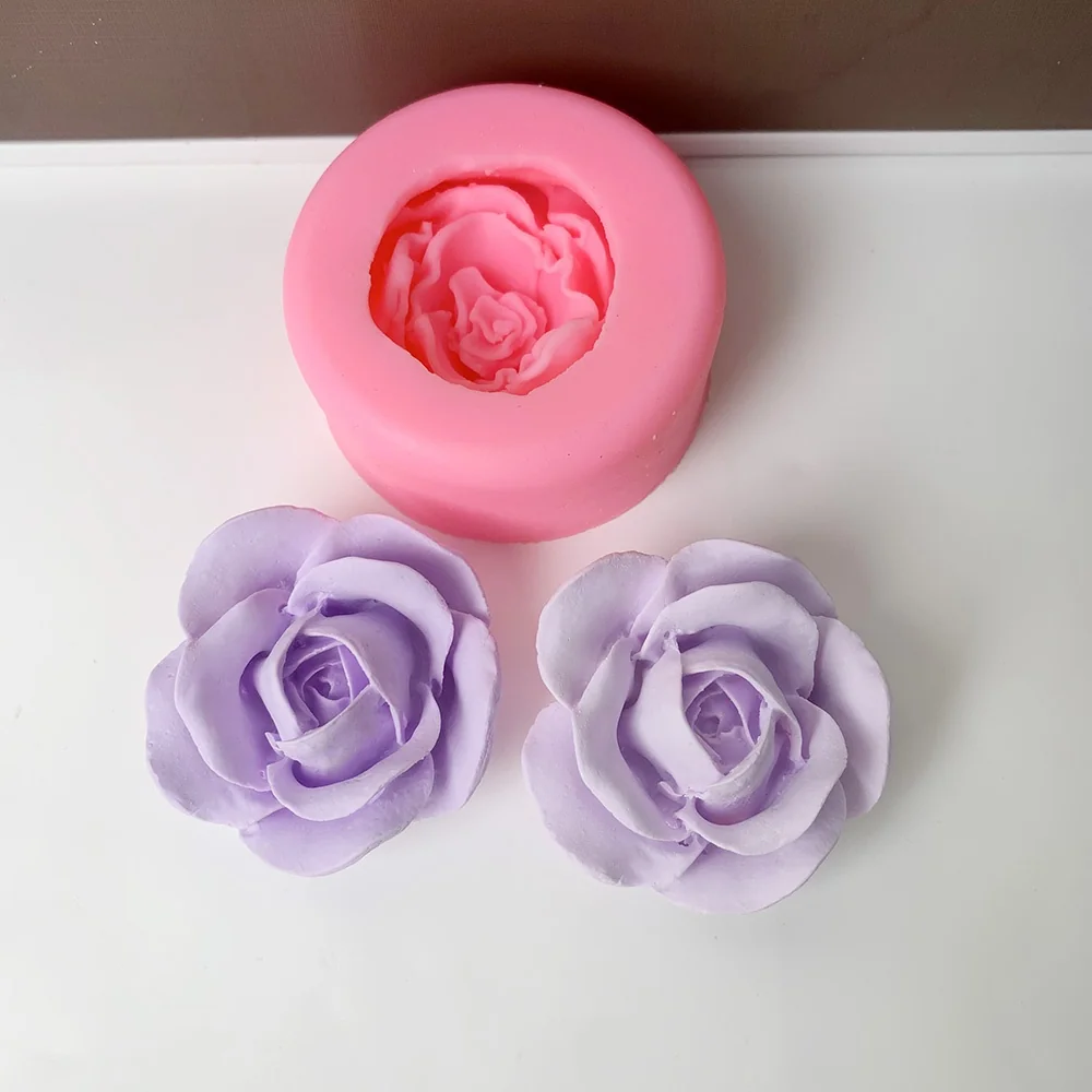 1383-立体玫瑰花硅胶模具