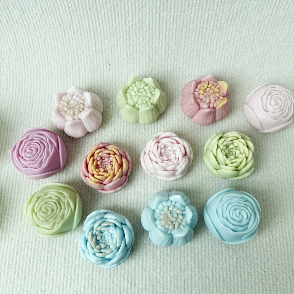 1461-立体荷花花苞硅胶蜡烛模具
