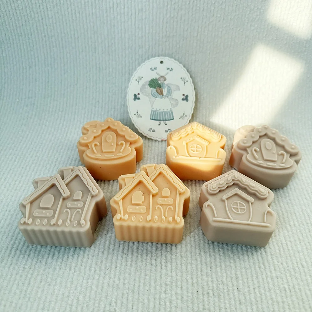 1466-双栋连体圣诞姜饼屋硅胶模具