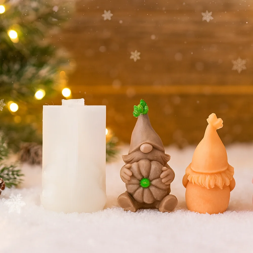 Gnome Pumpkin Silicone Candle Mold - 9387