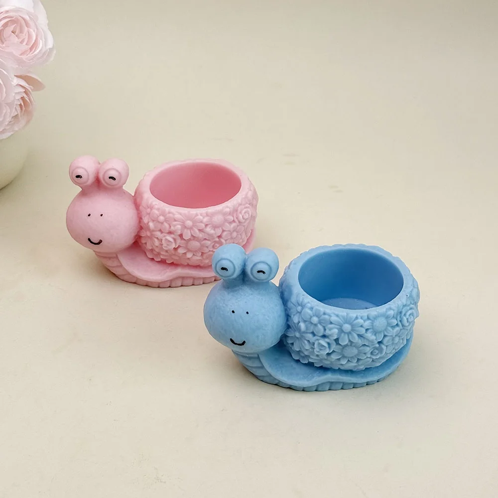 9339-蜗牛花盆硅胶蜡烛模具