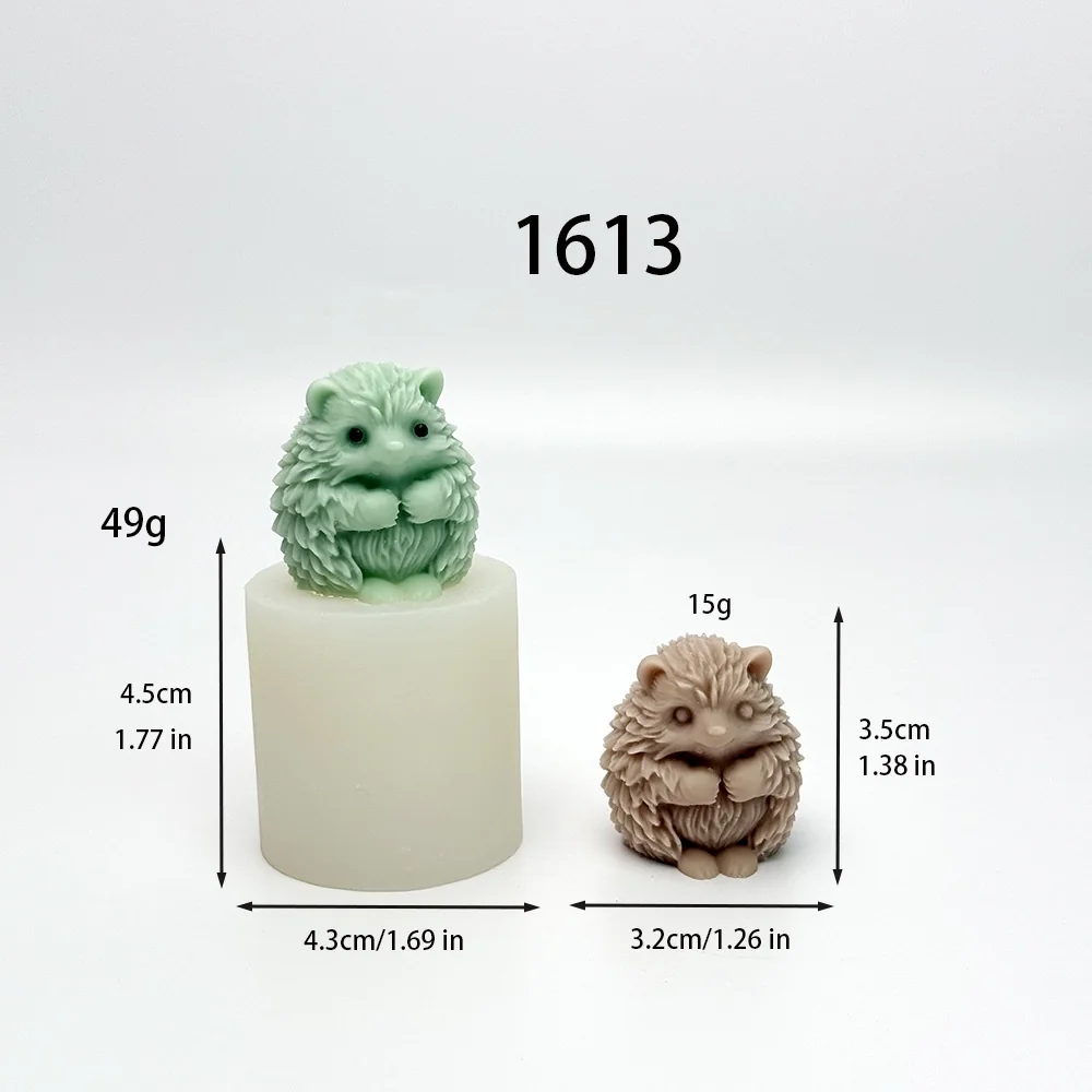1613-3D站立小刺猬硅胶模具