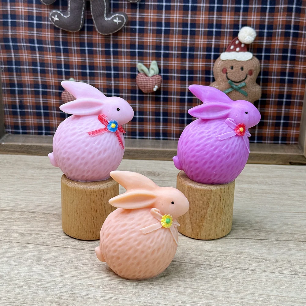 3D Knitted Bunny Silicone Mold - 9404