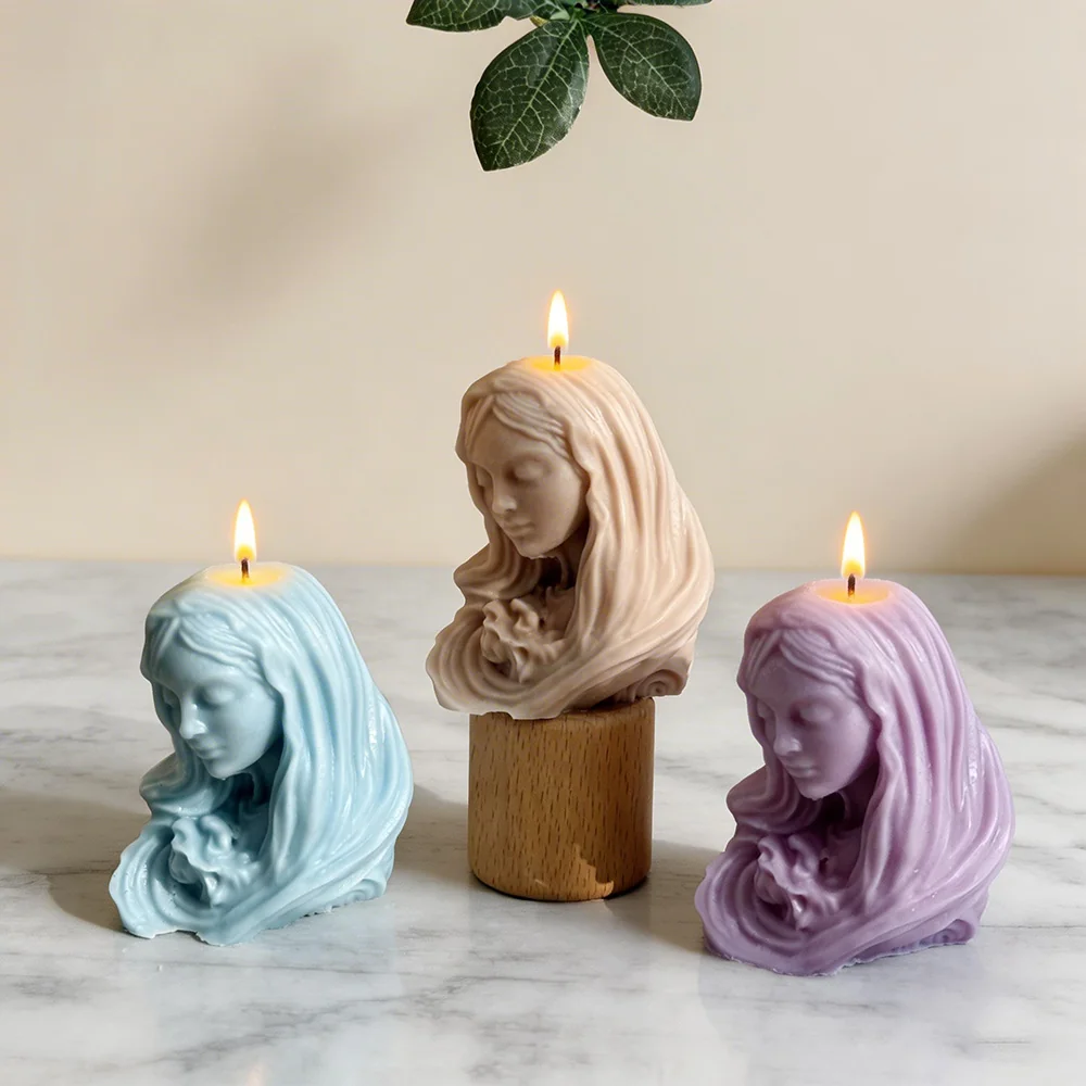 Virgin Mary Head Silicone Mold - 9425
