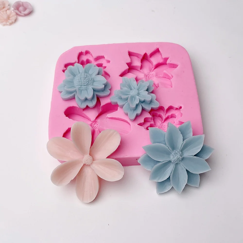 1364-四连花朵模具/4CavityFlowerMold