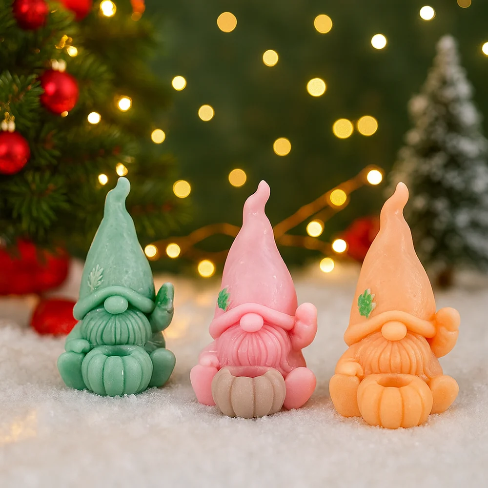 Gnome Pumpkin Silicone Candle Mold - 9384