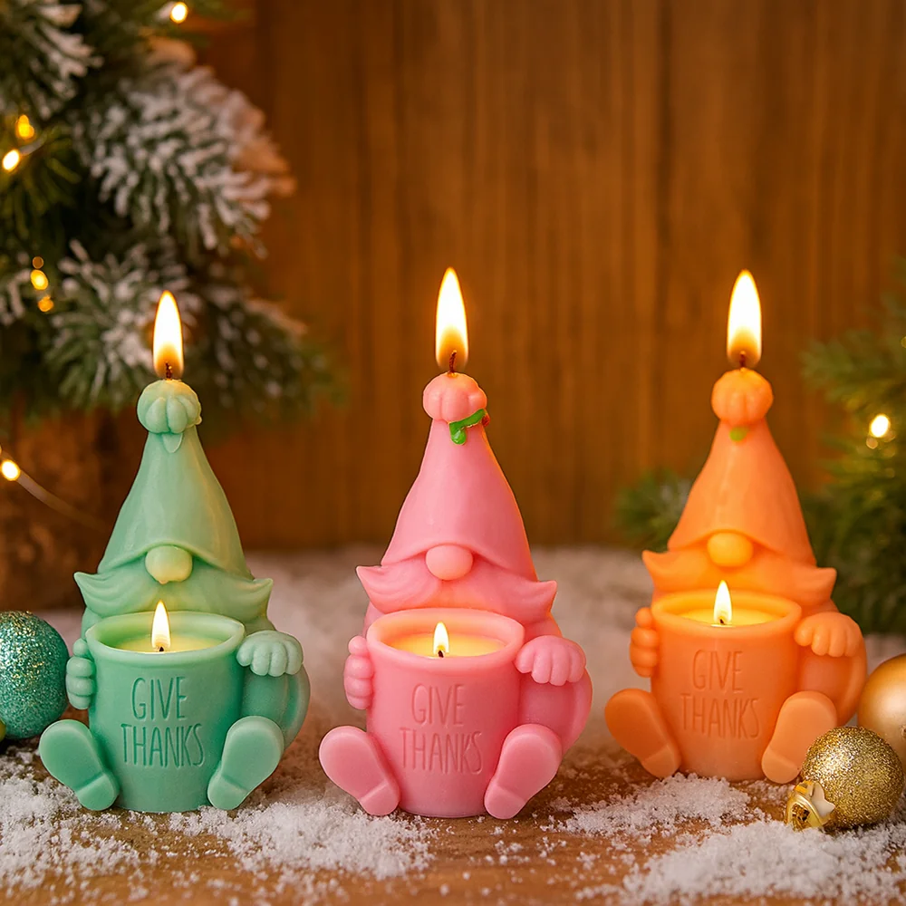 Gnome Thanksgiving Silicone Candle Mold - 9386
